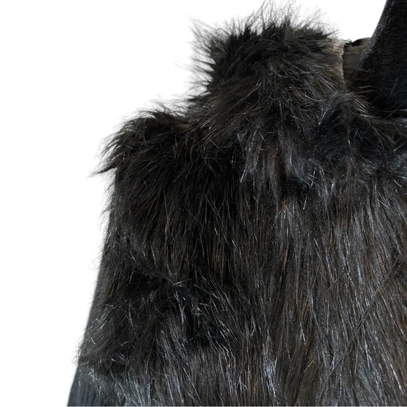 Roberto Cavalli Vintage Black Faux Fur Hooded Sweater Jacket Small - Picture 5 of 16